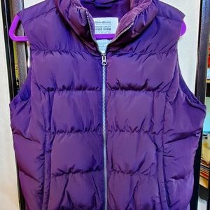 Eddie Bauer Goose Down Puffer Vest in Purple